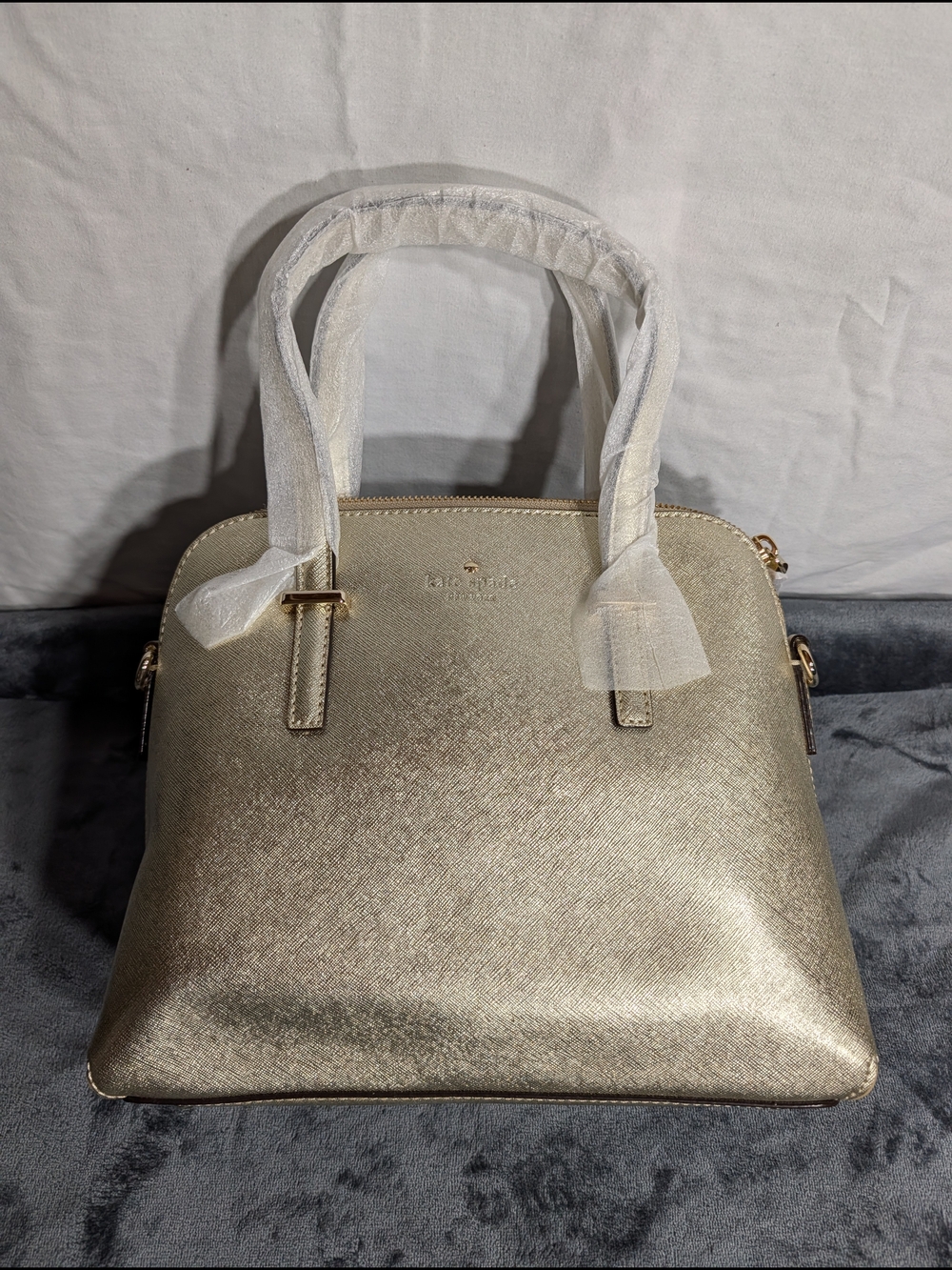 kate spade Metallic Gold Dome Satchel Handbag